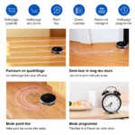 Modes de nettoyage du Liectroux C30B : quadrillage, bordures, point fixe et programmation