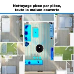 Plan d'un appartement nettoyé pièce par pièce par le Liectroux C30B