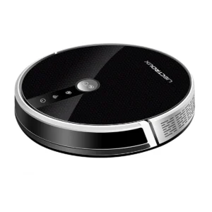 Robot aspirateur laveur Liectroux C30B noir vu de trois quarts sur fond blanc