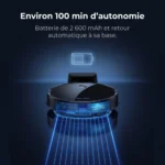 Batterie 2 600 mAh du Liectroux C7 et retour automatique à la base
