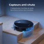Capteurs anti-chute du Liectroux C7 au bord d'une marche