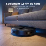 Le Liectroux N7S-U, haut de 7,8 cm, passe sous un canapé