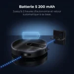 Batterie 5 200 mAh du Liectroux N7S-U et retour automatique à la base
