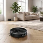 Le Liectroux N7S-U nettoie le parquet d'un salon lumineux