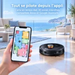 Pilotage du Liectroux T9 depuis l'application sur smartphone