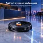 Le Liectroux T9 aspire et lave un sol en marbre