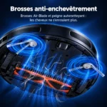 Brosses latérales Air-Blade et brosse principale anti-enchevêtrement du Liectroux T9