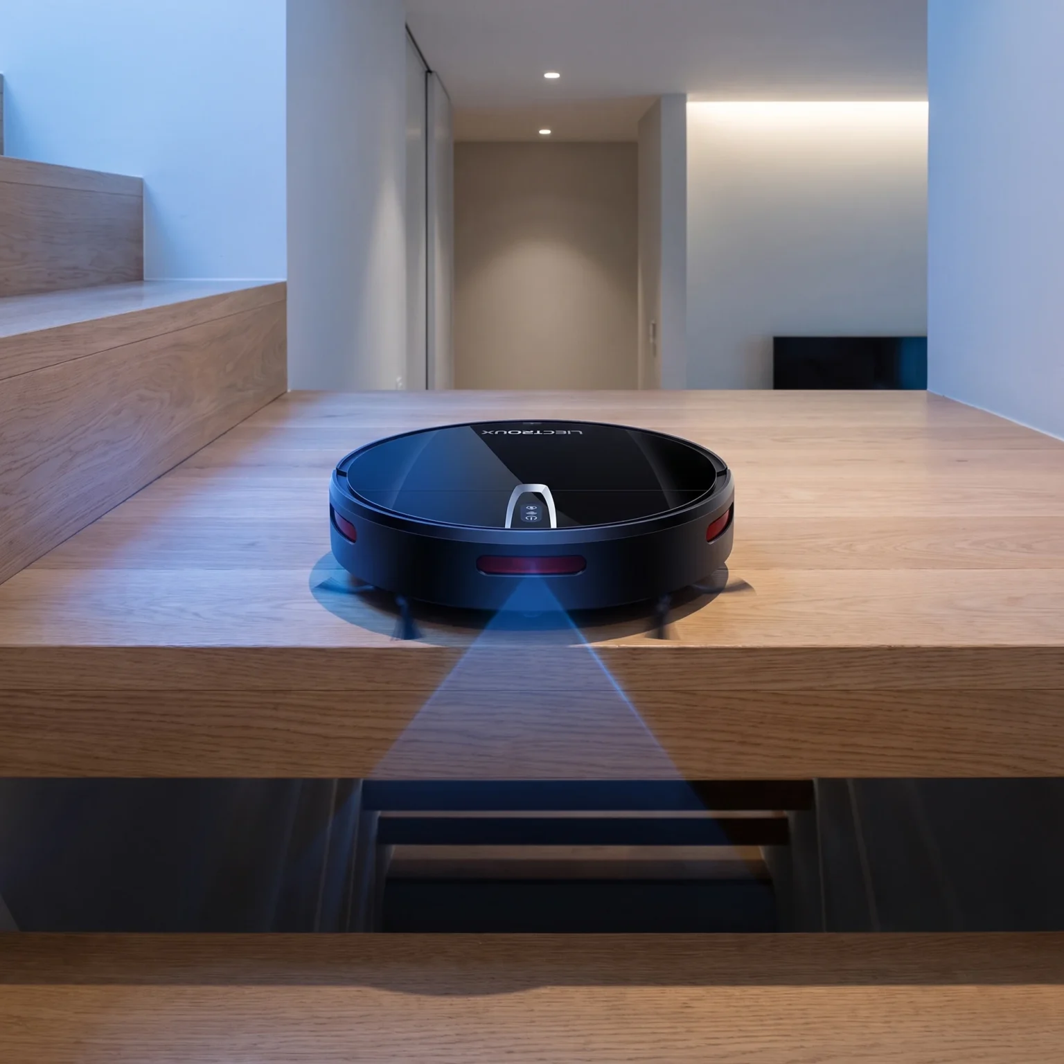 Le Liectroux V3S Pro détecte le bord d'une marche