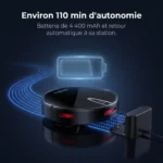 Batterie 4 400 mAh du Liectroux V3S Pro et retour automatique à la station
