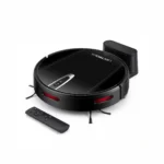 Robot aspirateur laveur Liectroux V3S Pro avec sa station de charge et sa télécommande sur fond blanc